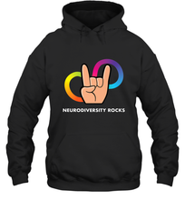 Load image into Gallery viewer, Neurodiversity Rocks Shirt Brain Autism Awareness Hooded Sweatshirt
