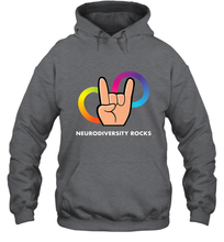 Load image into Gallery viewer, Neurodiversity Rocks Shirt Brain Autism Awareness Hooded Sweatshirt
