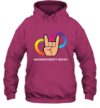 Load image into Gallery viewer, Neurodiversity Rocks Shirt Brain Autism Awareness Hooded Sweatshirt
