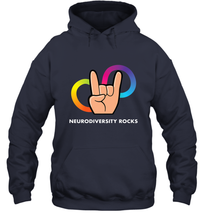 Load image into Gallery viewer, Neurodiversity Rocks Shirt Brain Autism Awareness Hooded Sweatshirt
