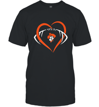 Load image into Gallery viewer, Oklahoma State Cowboys Large Heart  Football  Team Men's T-Shirt
