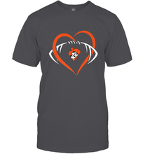 Load image into Gallery viewer, Oklahoma State Cowboys Large Heart  Football  Team Men's T-Shirt
