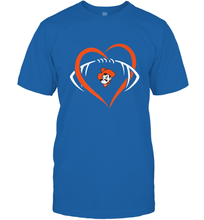 Load image into Gallery viewer, Oklahoma State Cowboys Large Heart  Football  Team Men's T-Shirt
