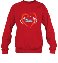 Load image into Gallery viewer, NFL New England Patriots Heart Love Football Crewneck Sweatshirt
