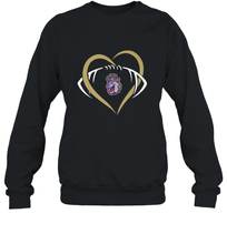Load image into Gallery viewer, James Madison Dukes Large Heart  Football  Team Crewneck Sweatshirt
