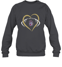 Load image into Gallery viewer, James Madison Dukes Large Heart  Football  Team Crewneck Sweatshirt
