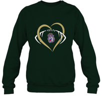 Load image into Gallery viewer, James Madison Dukes Large Heart  Football  Team Crewneck Sweatshirt
