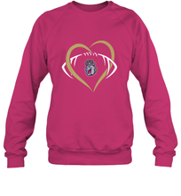 Load image into Gallery viewer, James Madison Dukes Large Heart  Football  Team Crewneck Sweatshirt
