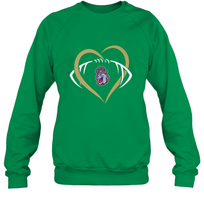 Load image into Gallery viewer, James Madison Dukes Large Heart  Football  Team Crewneck Sweatshirt
