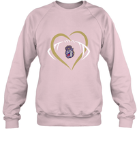 Load image into Gallery viewer, James Madison Dukes Large Heart  Football  Team Crewneck Sweatshirt
