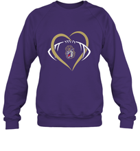 Load image into Gallery viewer, James Madison Dukes Large Heart  Football  Team Crewneck Sweatshirt
