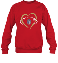 Load image into Gallery viewer, James Madison Dukes Large Heart  Football  Team Crewneck Sweatshirt
