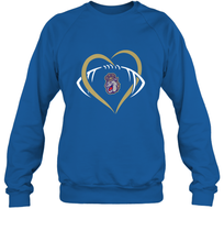 Load image into Gallery viewer, James Madison Dukes Large Heart  Football  Team Crewneck Sweatshirt
