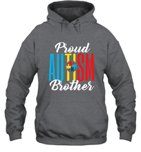 Load image into Gallery viewer, Proud Autism Brother Awareness Support Premium T Shirt Hooded Sweatshirt
