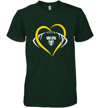 Load image into Gallery viewer, Valparaiso Crusaders Large Heart  Football Men's Premium T-Shirt
