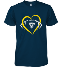 Load image into Gallery viewer, Valparaiso Crusaders Large Heart  Football Men's Premium T-Shirt
