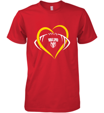 Load image into Gallery viewer, Valparaiso Crusaders Large Heart  Football Men's Premium T-Shirt

