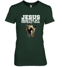 Load image into Gallery viewer, Jesus Drafted My Football Team Fantasy Football Women's Premium T-Shirt

