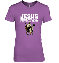 Load image into Gallery viewer, Jesus Drafted My Football Team Fantasy Football Women's Premium T-Shirt
