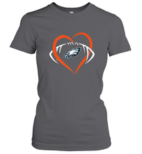 Load image into Gallery viewer, NFL Philadelphia Eagles Heart Love Football Women's T-Shirt
