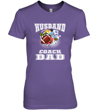 Load image into Gallery viewer, Husband Coach Dad Football Family Sports Team Game Women's Premium T-Shirt
