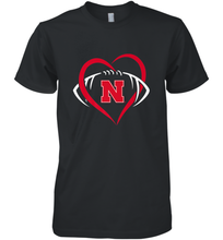 Load image into Gallery viewer, Nebraska Cornhuskers Large Heart  Football  Team Premium Men's Premium T-Shirt
