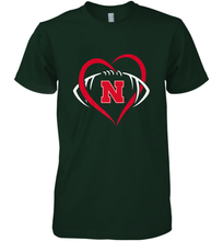 Load image into Gallery viewer, Nebraska Cornhuskers Large Heart  Football  Team Premium Men's Premium T-Shirt
