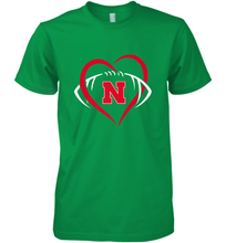 Load image into Gallery viewer, Nebraska Cornhuskers Large Heart  Football  Team Premium Men's Premium T-Shirt
