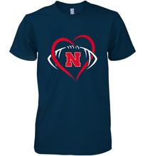 Load image into Gallery viewer, Nebraska Cornhuskers Large Heart  Football  Team Premium Men's Premium T-Shirt
