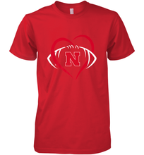 Load image into Gallery viewer, Nebraska Cornhuskers Large Heart  Football  Team Premium Men's Premium T-Shirt
