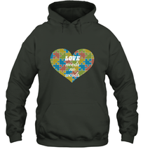 Load image into Gallery viewer, Love needs no words Autism Awareness DayT shirt Hooded Sweatshirt

