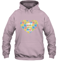 Load image into Gallery viewer, Love needs no words Autism Awareness DayT shirt Hooded Sweatshirt
