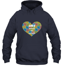 Load image into Gallery viewer, Love needs no words Autism Awareness DayT shirt Hooded Sweatshirt
