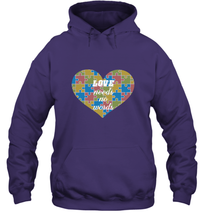 Load image into Gallery viewer, Love needs no words Autism Awareness DayT shirt Hooded Sweatshirt
