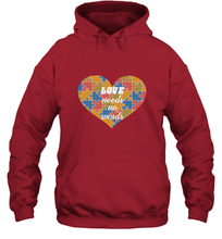 Load image into Gallery viewer, Love needs no words Autism Awareness DayT shirt Hooded Sweatshirt
