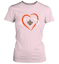 Load image into Gallery viewer, NFL New Orleans Saints Heart Love Football Women's T-Shirt
