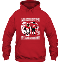 Load image into Gallery viewer, Son Beat Me Fantasy Football Team Draft Hooded Sweatshirt

