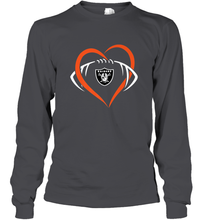 Load image into Gallery viewer, NFL Oakland Raiderss Heart Love Football Long Sleeve T-Shirt
