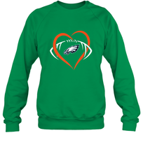 Load image into Gallery viewer, NFL Philadelphia Eagles Heart Love Football Crewneck Sweatshirt

