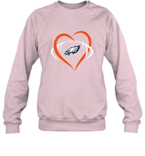 Load image into Gallery viewer, NFL Philadelphia Eagles Heart Love Football Crewneck Sweatshirt
