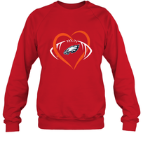 Load image into Gallery viewer, NFL Philadelphia Eagles Heart Love Football Crewneck Sweatshirt
