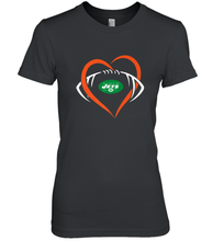 Load image into Gallery viewer, NFL New York Jets Heart Love Football Women's Premium T-Shirt
