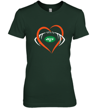 Load image into Gallery viewer, NFL New York Jets Heart Love Football Women's Premium T-Shirt
