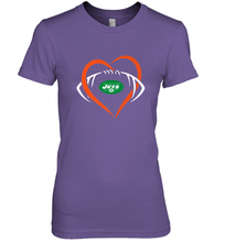 Load image into Gallery viewer, NFL New York Jets Heart Love Football Women's Premium T-Shirt
