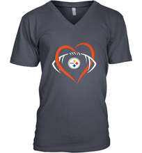 Load image into Gallery viewer, NFL Pittsburgh Steelers Heart Love Football Men's V-Neck
