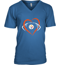 Load image into Gallery viewer, NFL Pittsburgh Steelers Heart Love Football Men's V-Neck
