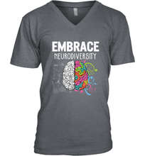 Load image into Gallery viewer, Embrace Neurodiversity Brain ADHD Autism Awareness Men's V-Neck
