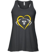 Load image into Gallery viewer, Valparaiso Crusaders Large Heart  Football Women's Racerback Tank
