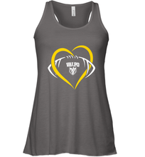 Load image into Gallery viewer, Valparaiso Crusaders Large Heart  Football Women's Racerback Tank
