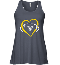 Load image into Gallery viewer, Valparaiso Crusaders Large Heart  Football Women's Racerback Tank
